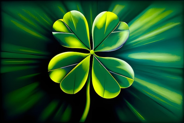 Background with green clover leaves for Saint Patricks day Shamrock fortune symbol Generative AI