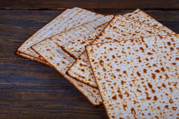 Background with matzo and for Jewish Passover celebration