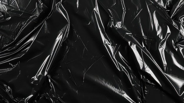 Background with overlay of black plastic wrap effect bag