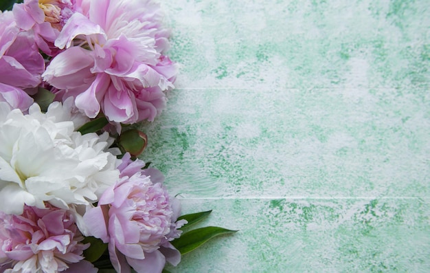 Background with pink peonies