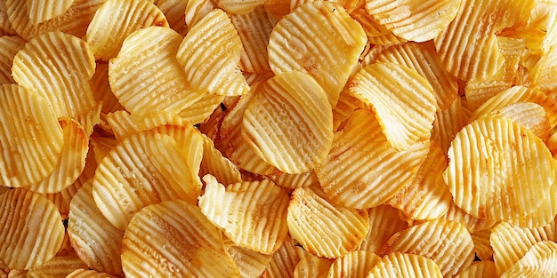 background with potato chips top view