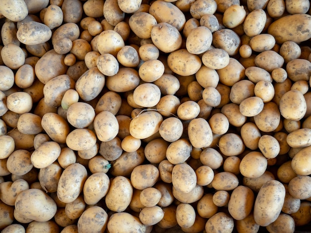 Background with potatoes, poatoes texture