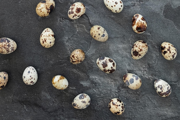 Background with small quail eggs