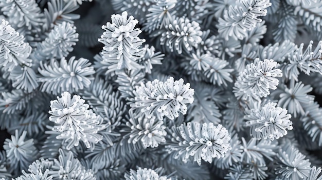 Background with snow covered fir branches