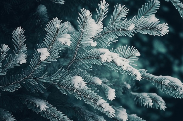 Background with snowy branches for Christmas