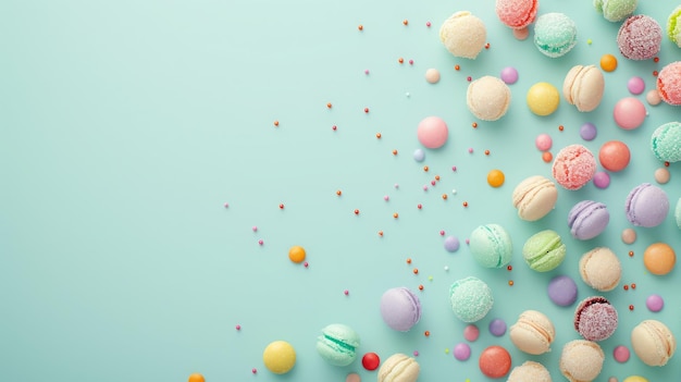 background with sweets with a lot of free space