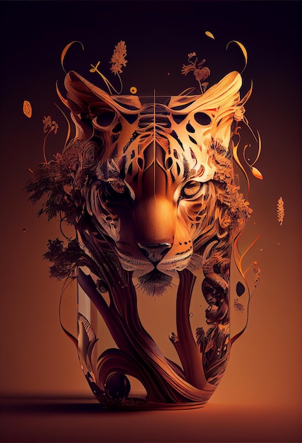 background with tiger, abstract tiger,