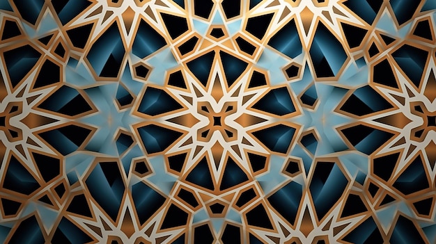 Background with traditional islamic pattern 3d rendering