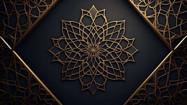 Background with traditional ornament 3d vector illustration Islamic