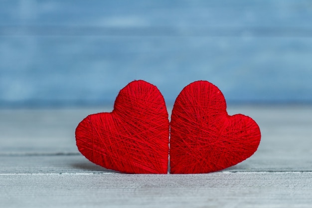 Background with wooden heart, Valentines day