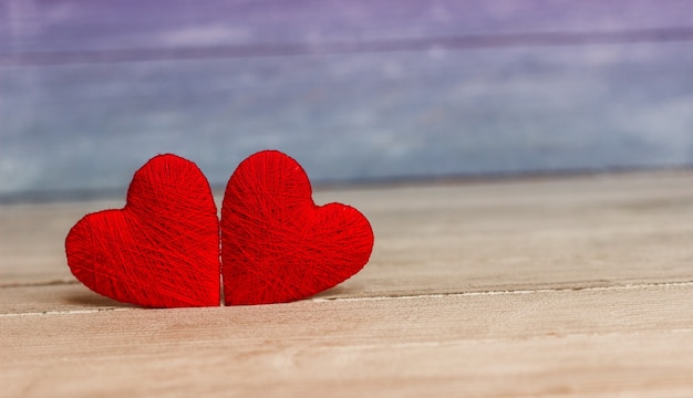 Background with wooden heart, Valentines day