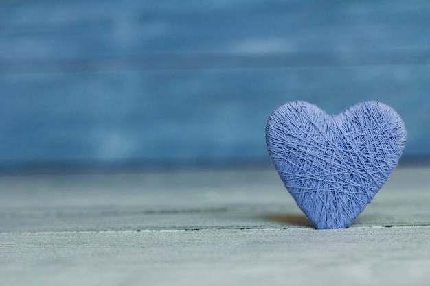 Background with wooden heart, Valentines day