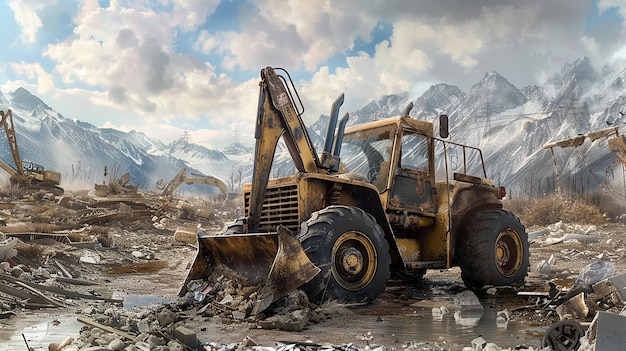 Backhoe Loader in a PostApocalyptic Setting