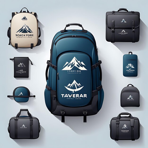 Photo a backpack with a mountain on the top and a mountain on the top