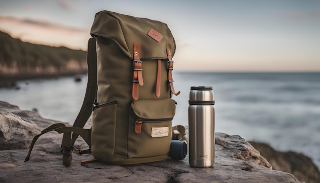 a backpack with a strap that says  backpack  on it