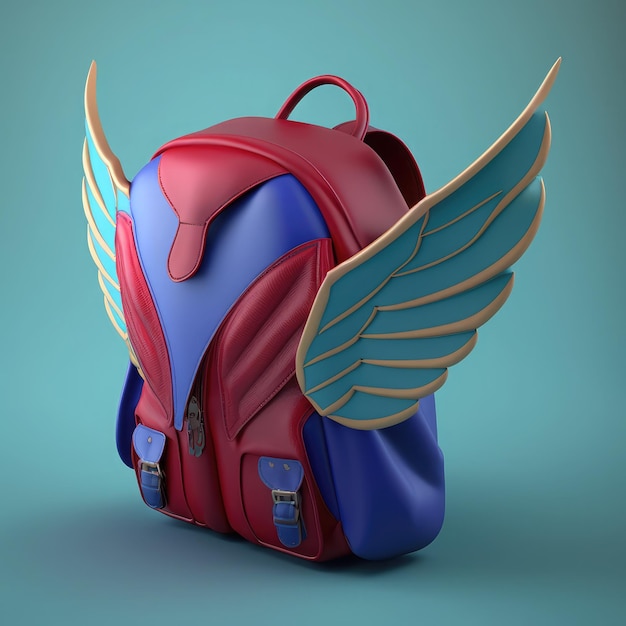 A backpack with wings that says'wings'on it