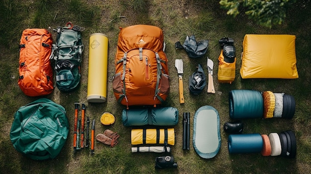 a backpack with a yellow cover that says  travel