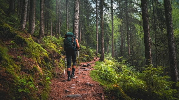 Backpacking through lush forests and winding mountain trails