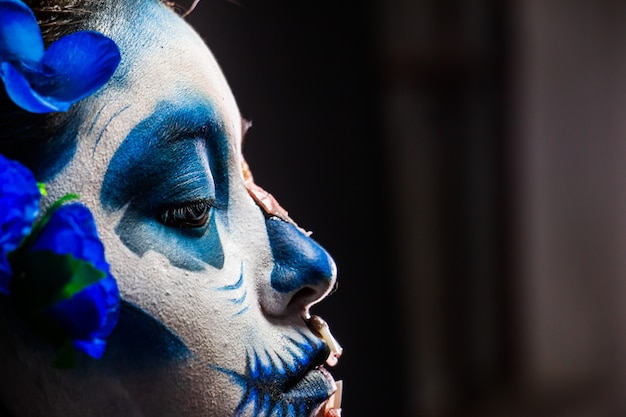 Backstage makeup Woman with Halloween makeup