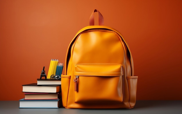 BacktoSchool Concept Backpack and Books AI