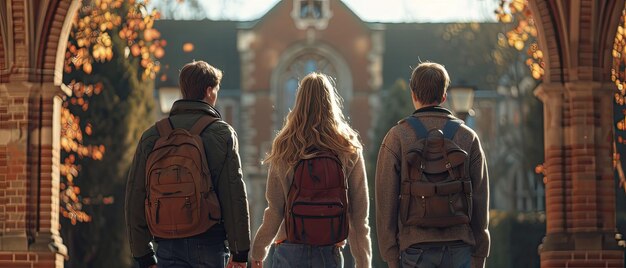 BacktoSchool Reunion Group of Diverse Friends Reunited at School Gates with Joyful Faces in Hyper