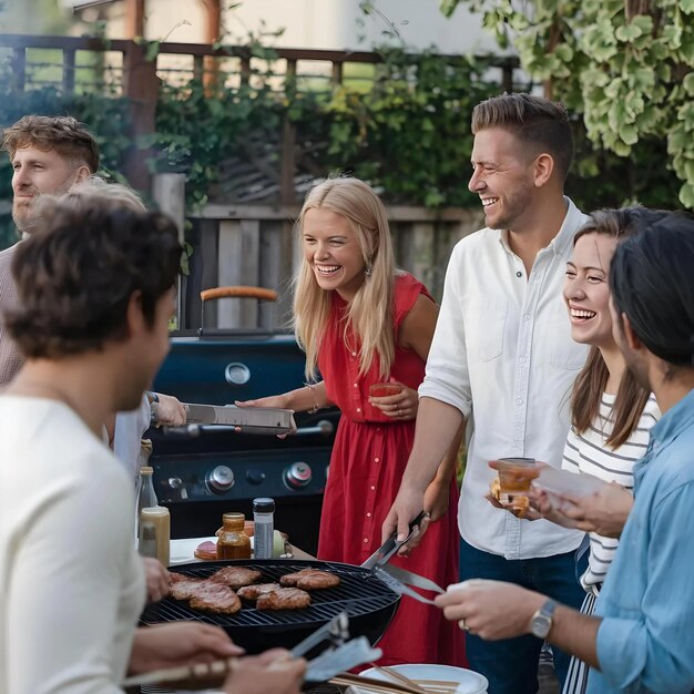 Photo backyard barbecue gathering