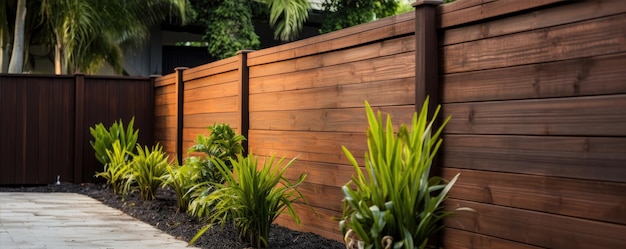 Backyard privacy fence Fence bulid from wood Private property banner