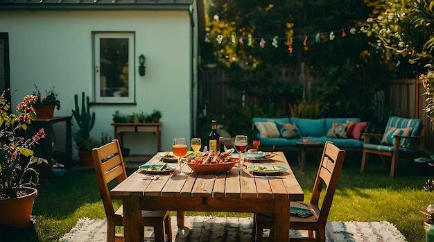 A Backyard Table Setting for a Summer Feast