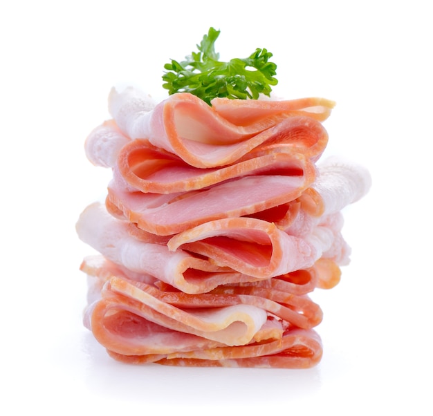 bacon isolated on white background