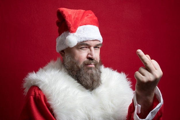 Bad Santa with middle finger