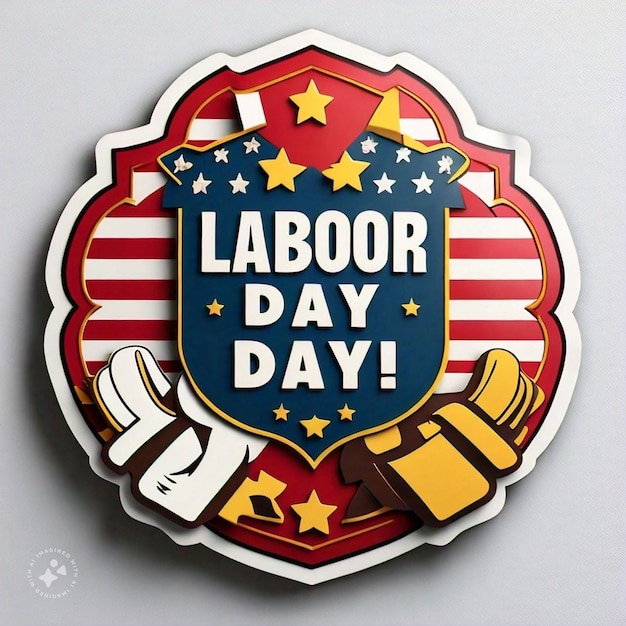 a badge that says  labor day day day day day day