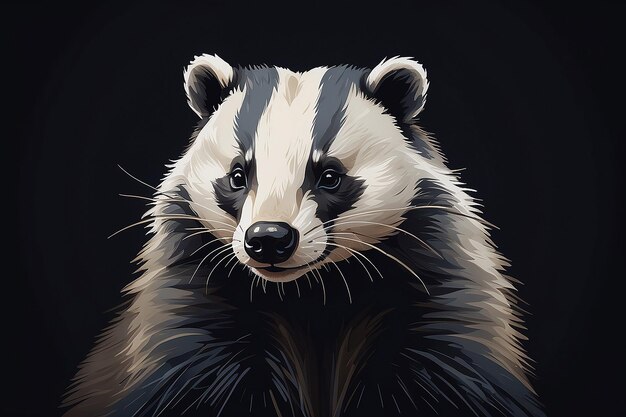 Photo a badger with a black stripe on its face