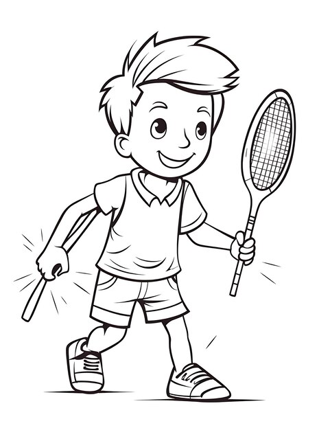 Badminton Coloring page