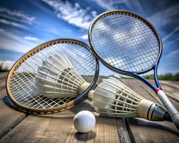 Badminton concept with dramatic lighting