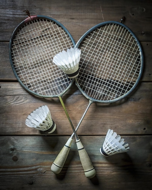 Badminton concept with dramatic lighting