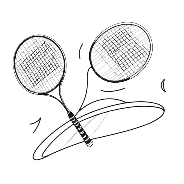 badminton line art white background