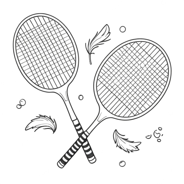 Badminton line white background