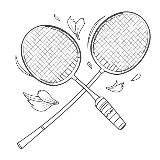 Photo badminton line white background