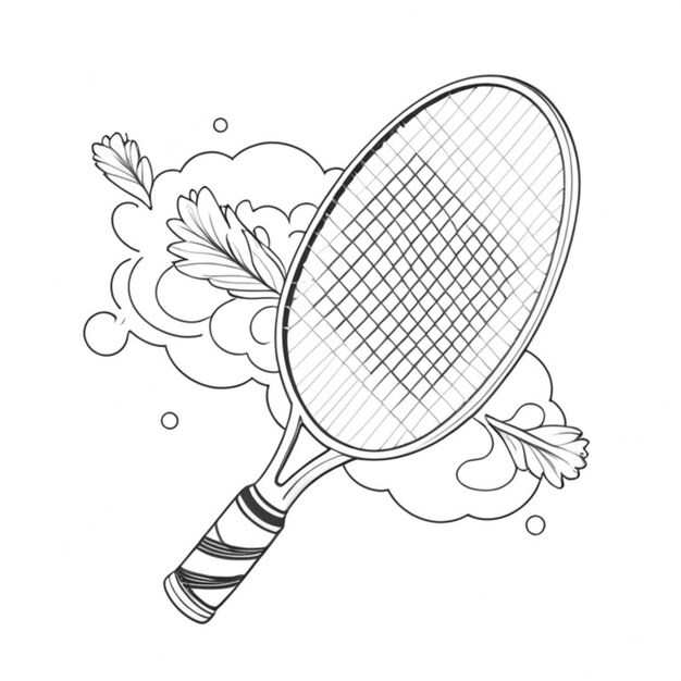 Photo badminton line white background