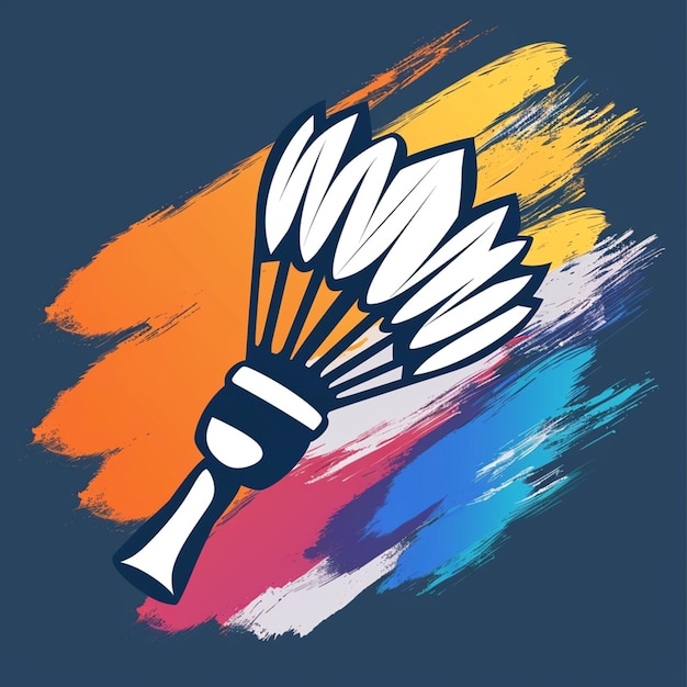 badminton shuttlecock vector logo isolated on background