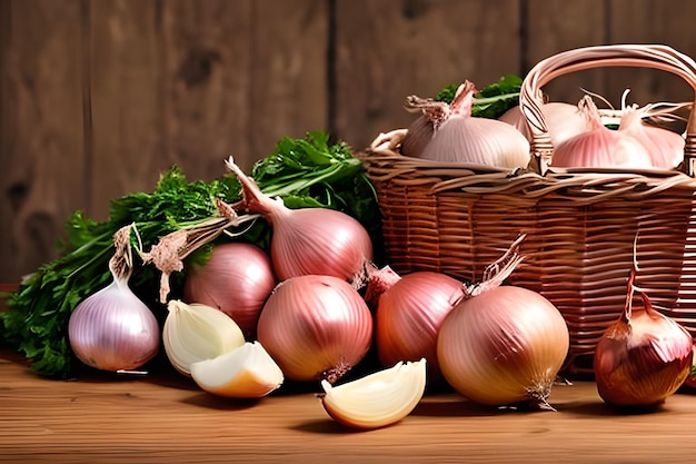 A bag of different types of onions