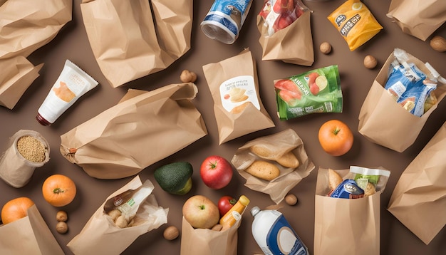 a bag of food that is on a table