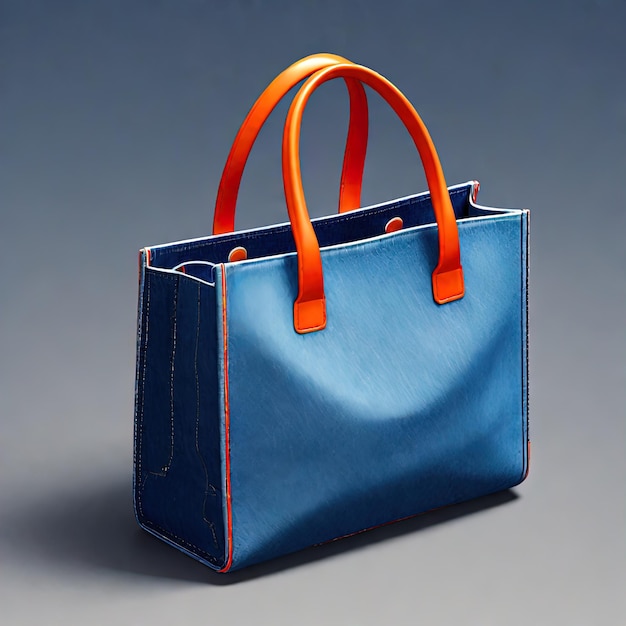 bag of luxury fashion women 's bagblue bag with red handlesfashion bag with a blue handlebag of lux