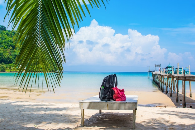 Bag on a tropical beach