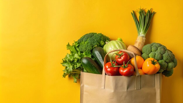 Photo a bag of vegetables and a bag of vegetables on a table