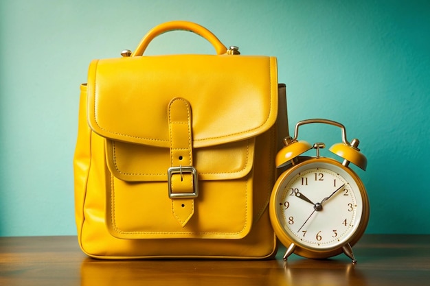 A bag with a clock with a background