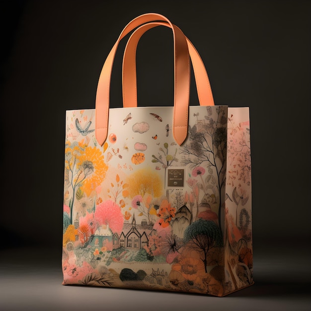 A bag with a floral pattern on it