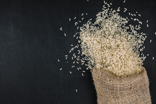 Bag with spilled rice