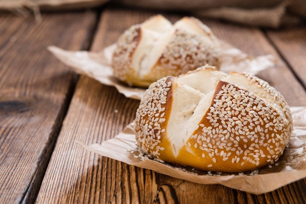 A bagel with sesame seeds on it