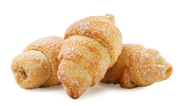 Bagels cookies in sugar on a white background Isolated